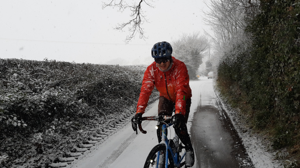 bike ride in snow